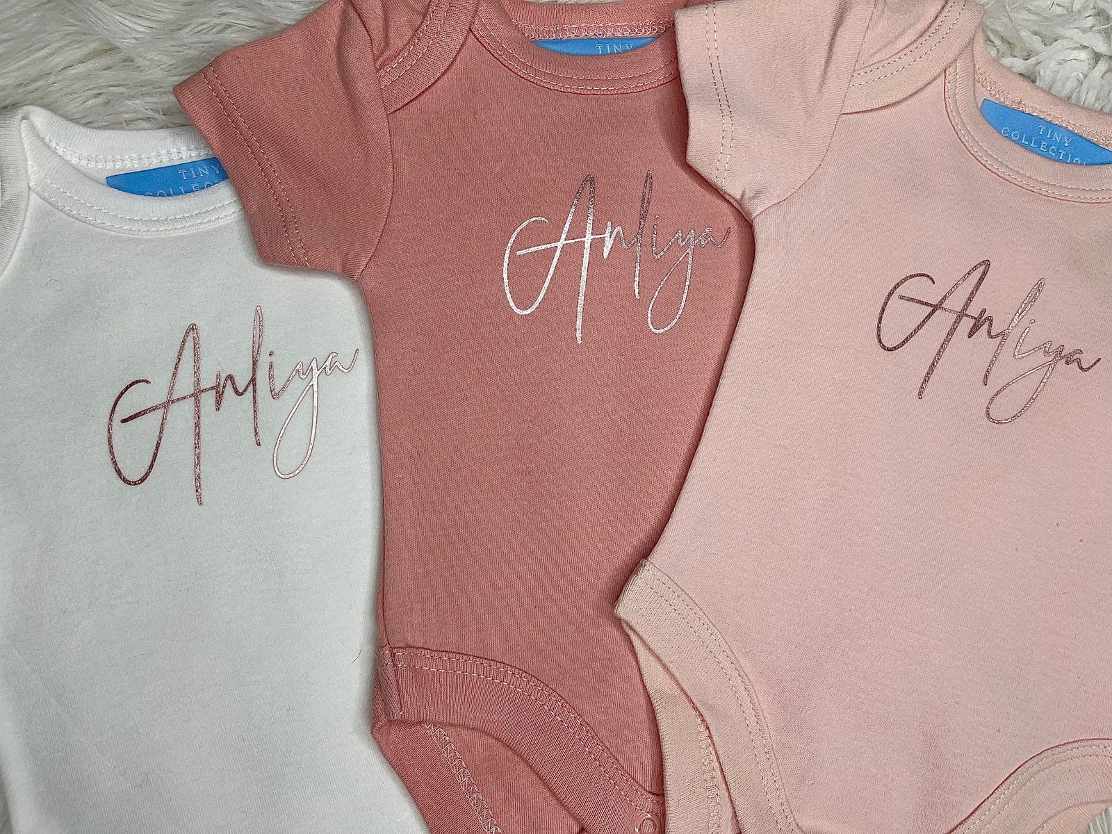 Pink Customised Body Suit (3 pack) 3